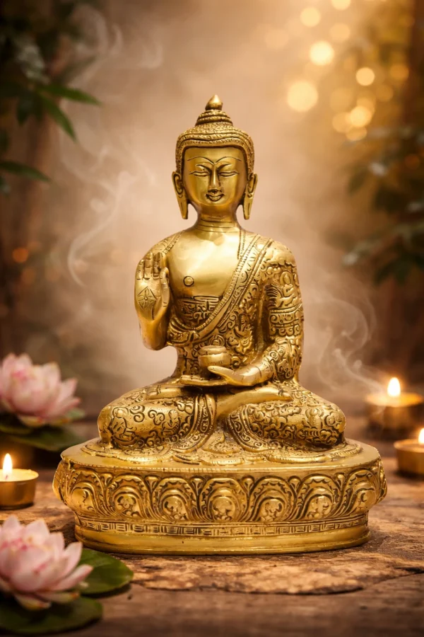 Grand Shanti Brass Buddha