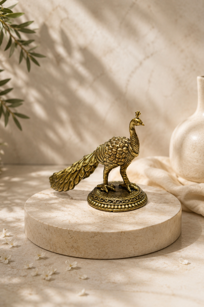 Brass Peacock Figurine