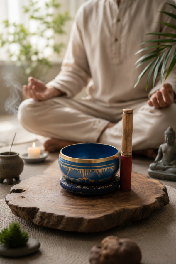 Classic Dhwani Brass Bowl Blue