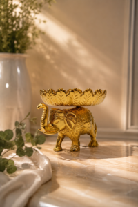 Classic Gajraj Metal Elephant Bowl