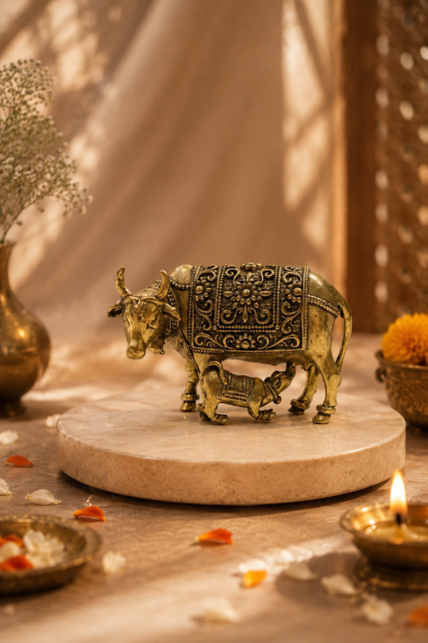 Classic Gau Mata Brass Cow