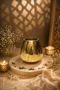 Classic Guldasta Metal Vase 7in