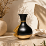 Classic Guldasta Metal Vase Black