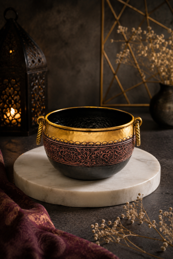 Classic Virasat Brass Planter Red II