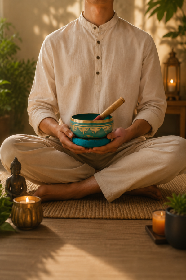 Mini Dhyan Brass Bowl Green