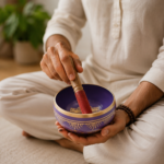 Mini Dhyan Brass Bowl Purple