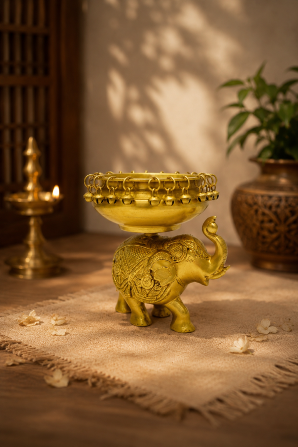 Mini Gajraj Brass Bowl