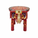 Wooden Painted Elephant Table