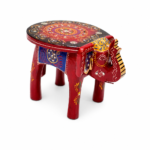 Wooden Painted Elephant Table
